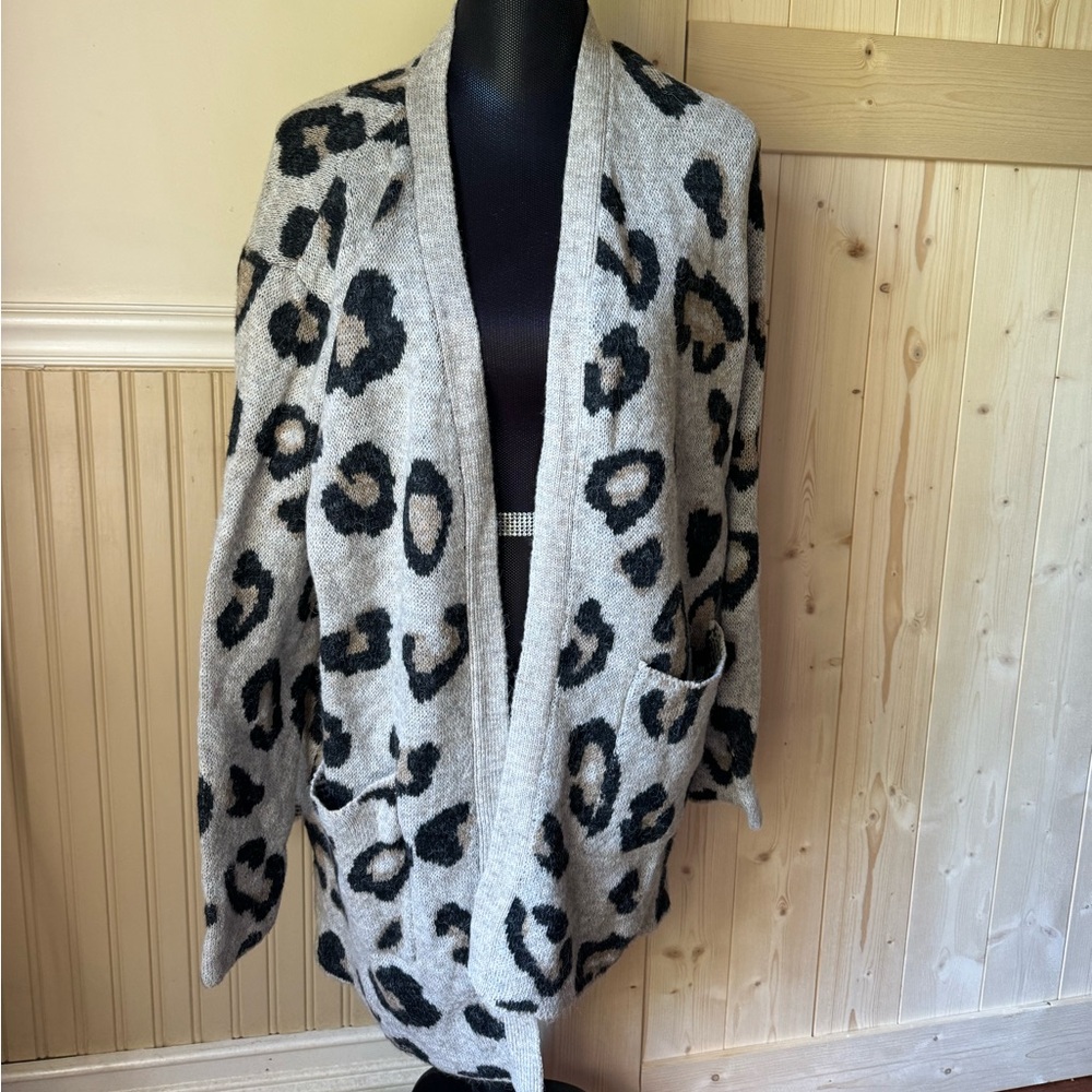 Modern Canvas Leopard Cardigan